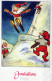 SANTA CLAUS CHRISTMAS Holidays Vintage Postcard CPSMPF #PAJ447.GB - Santa Claus