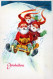PÈRE NOËL Bonne Année Noël Vintage Carte Postale CPSMPF #PKG331.FR - Kerstman