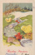 PASCUA POLLO Vintage Tarjeta Postal CPSMPF #PKD465.ES - Ostern