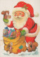 PAPÁ NOEL Animales NAVIDAD Fiesta Vintage Tarjeta Postal CPSM #PAK496.ES - Kerstman