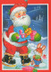 PAPÁ NOEL Animales NAVIDAD Fiesta Vintage Tarjeta Postal CPSM #PAK559.ES - Santa Claus