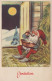 PAPÁ NOEL NAVIDAD Fiesta Vintage Tarjeta Postal CPSMPF #PAJ448.ES - Santa Claus