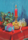 Neujahr Weihnachten KERZE Vintage Ansichtskarte Postkarte CPSM #PAV381.DE - Neujahr