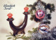 Neujahr Weihnachten KERZE Vintage Ansichtskarte Postkarte CPSM #PAT626.DE - Neujahr