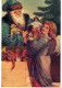 WEIHNACHTSMANN SANTA CLAUS ENGEL WEIHNACHTSFERIEN Vintage Postkarte CPSM #PAK145.DE - Santa Claus