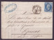 FRANCE 1853-1860 Stamp 20c Bleu YT N°14 On The Cover - 1853-1860 Napoleon III