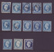 FRANCE 1853-1860 LOT 13 Stamps 20c Bleu YT N°14 - 1853-1860 Napoleon III