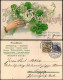 Glückwunsch Geburtstag Birthday Glücksklee, Frauenhand - Prägekarte 1904 - Anniversaire