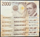 Delcampe - 2000 Lire  G. Marconi - Ciampi   N° 9 Banconote Serie A (consecutive)   Più N° 5 Serie B-C-D.   FDS (mai Circolate) - 2000 Lire