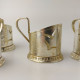 Delcampe - Vintage Soviet Russian Set Of 5 Podstakannik Tea Cup Holders USSR Gorky #5567 - Tasas