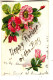G33. Vintage Greetings Postcard. Wild Roses.  Flowers - Fleurs