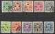 INDIA..." COCHIN.."......KING GEORGE V..(1910-36.)...OFFICAL.....SG034 -43......SET OF 10 ...SOME SHORT PERFS.....USED. - Cochin