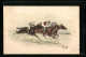 Künstler-AK M. Munk Nr. 462: Jockeys Mit Ihren Pferden Beim Pferderennen  - Sonstige & Ohne Zuordnung