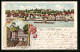 Lithographie Lauenburg A. D. Elbe, Panorama, Elbedampfer, An Der Landungsbrücke  - Lauenburg