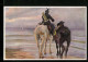 AK Kavallerie, Soldat Zu Pferde Mit Trompete Schaut Hinüber Nach England  - Weltkrieg 1914-18