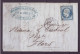 FRANCE 1853-1860 20c Bleu YT N°14 On The Cover From Bordeaux - 1853-1860 Napoléon III