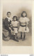 CARTE PHOTO NON IDENTIFIEE REPRESENTANT TROIS JEUNES ENFANTS POSANT AU STUDIO PHOTOGRAPHIE CHATEAUNEUF - To Identify