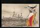 AK Kriegsschiff S. M. S. Zaehringen Vor Der Küste, Rettungsring Mit Fahnen  - Oorlog