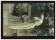 Mode-AK Frau Im Hellgrünen Kleid Mit Rosen Gedicht, OBERGUENZBURG 6.10.1917 - Moda