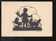 Scherenschnitt-AK Luise Hoff: Puppenmütterchen, SCHWÄBISCH HALL-HESSENTAL 1936 - Scherenschnitt - Silhouette