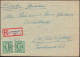 31 AM-Post 42 Pf. MeF R-Brief Not-R-Zettel NORDENHAM 8.6.1946 Nach HALLE/SAALE - Cartas & Documentos