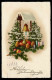 AK Weihnachten: Glocke Und Geschmückter Tannenzweig Kerzen Obst MÜNCHEN 23.12.27 - Sonstige & Ohne Zuordnung