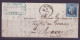 FRANCE 1853-1860 Stamp 20c Bleu YT N°14 On The Cover Oblitération Gros Chiffres - 1853-1860 Napoleone III