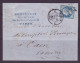FRANCE 1853-1860 Stamp 20c Bleu YT N°14 On The Cover Oblitération Etoile De Paris - 1853-1860 Napoléon III.