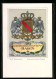 Lithographie Wappen Grossherzogtum Baden  - Genealogie