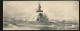 BATEAU DE GUERRE - CUIRASSE D'ESCADRE DANS LA TEMPETE - CARTE LETTRE DOUBLE PANORAMIQUE - Warships