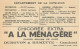 A LA MENAGERE. CAMBRAI. CHROMO CHICOREE. DEPARTEMENT DE LA COTE D'OR. - Tea & Coffee Manufacturers