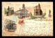 ETATS-UNIS - BOSTON - CARTE LITHOGRAPHIQUE BRUSS VOYAGEE LE 16 JUILLET 1897  - Other & Unclassified