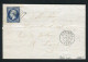 Belle Lettre De Mayenne Pour Laval ( 1856 ) Avec Un Superbe N° 14Ab Bleu Noir Bord De Feuille - 1849-1876: Periodo Clásico