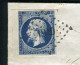 Belle Lettre De Mayenne Pour Laval ( 1856 ) Avec Un Superbe N° 14Ab Bleu Noir Bord De Feuille - 1849-1876: Période Classique