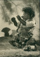 Mecki (Igel-Figur) Beim Einfädeln Eines Faden (Srohwitwer) 1960 - Mecki