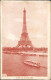 CPA Paris Seine Schiff Passiert Eiffelturm Tour Eiffel 1910 - Eiffelturm