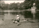 Krefeld Crefeld Stadtpark Stadtwald Teich Mit Ruderboot U. Kl. Tempel 1960 - Krefeld