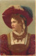 Véritable Chromolithographie : PORTRAIT DE FEMME AU CHAPEAU DE PLUMES. - Other & Unclassified