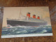 Cunard R.M.S. "Queen Mary"   Sent 1954   AIR MAIL   United States Postage  N.Y.  Card And Stamp In Excellent Condition ! - Steamers