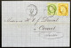 N°55 15c BISTRE &N°53 5c VERT CERES  SUR LETTRE / PONTARLIER DOUBS POUR COUVET SUISSE / 1 NOV 1876 / LAC - 1849-1876: Klassik