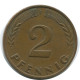 2 PFENNIG 1950 F WEST & UNIFIED GERMANY Coin #AD858.9.U.A - 2 Pfennig