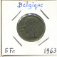 5 FRANCS 1963 FRENCH Text BELGIUM Coin #BA588.U.A - 5 Frank