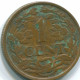 1 CENT 1959 NETHERLANDS ANTILLES Bronze Fish Colonial Coin #S11039.U.A - Niederländische Antillen