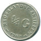 1/4 GULDEN 1967 ANTILLAS NEERLANDESAS PLATA Colonial Moneda #NL11489.4.E.A - Niederländische Antillen