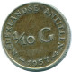 1/10 GULDEN 1957 ANTILLAS NEERLANDESAS PLATA Colonial Moneda #NL12149.3.E.A - Antillas Neerlandesas