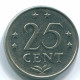 25 CENTS 1971 ANTILLAS NEERLANDESAS Nickel Colonial Moneda #S11558.E.A - Antille Olandesi