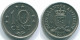 10 CENTS 1970 NETHERLANDS ANTILLES Nickel Colonial Coin #S13336.U.A - Antillas Neerlandesas