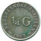 1/4 GULDEN 1965 NIEDERLÄNDISCHE ANTILLEN SILBER Koloniale Münze #NL11402.4.D.A - Nederlandse Antillen