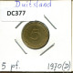 5 PFENNIG 1970 D BRD DEUTSCHLAND Münze GERMANY #DC377.D.A - 5 Pfennig