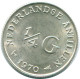 1/4 GULDEN 1970 NIEDERLÄNDISCHE ANTILLEN SILBER Koloniale Münze #NL11624.4.D.A - Antilles Néerlandaises